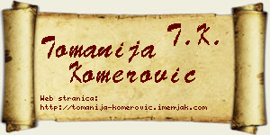 Tomanija Komerović vizit kartica